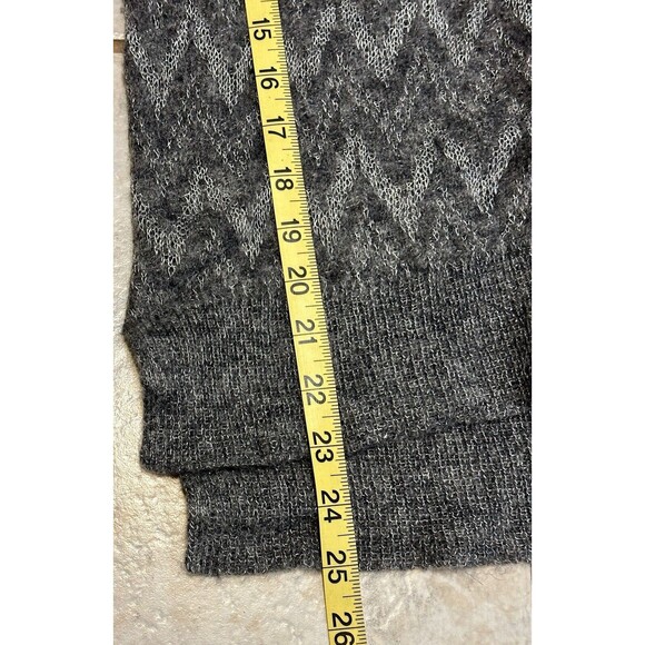 Theory Jivana Wenge Size M Sheer Baby Alpaca Wool Gray Sweater Luxury Staple - Picture 9 of 13